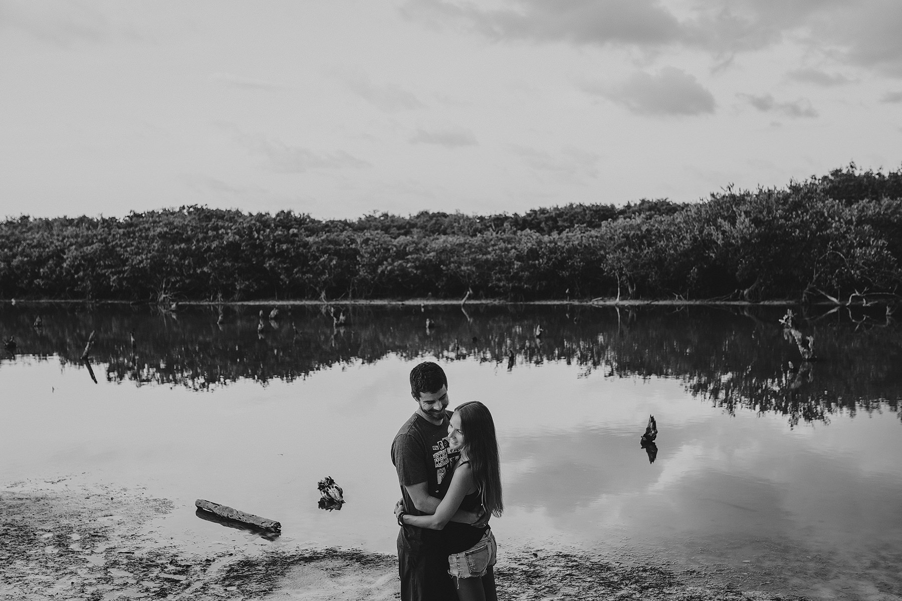 playful engagement session in holbox