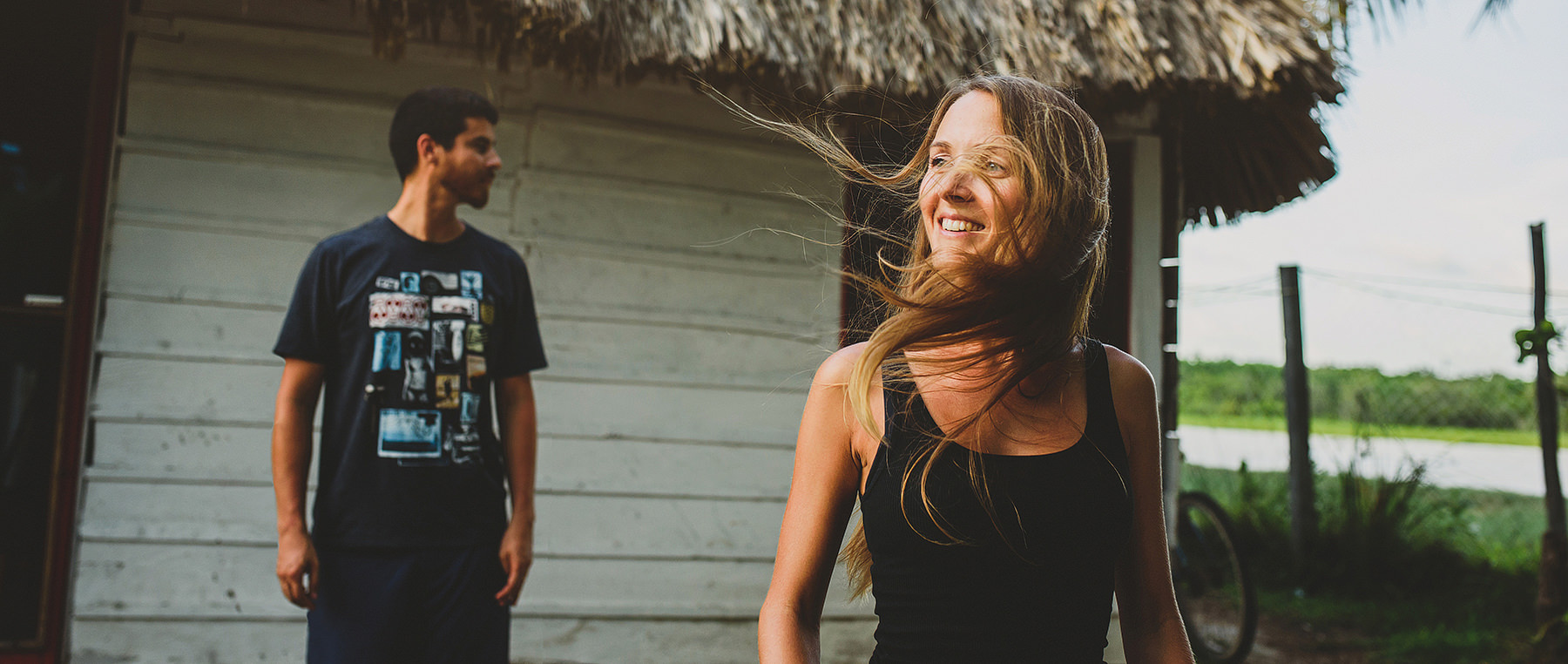 playful engagement session in holbox island