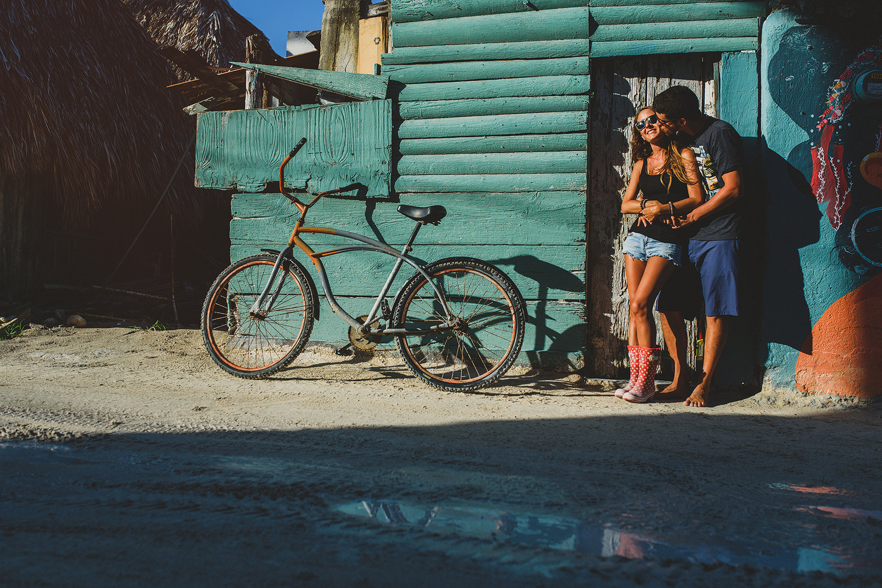 playful engagement session in holbox island