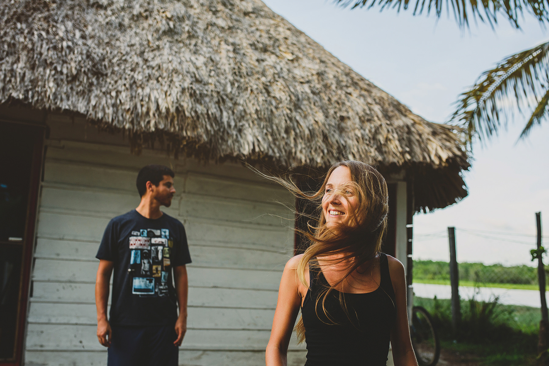 playful engagement session in holbox