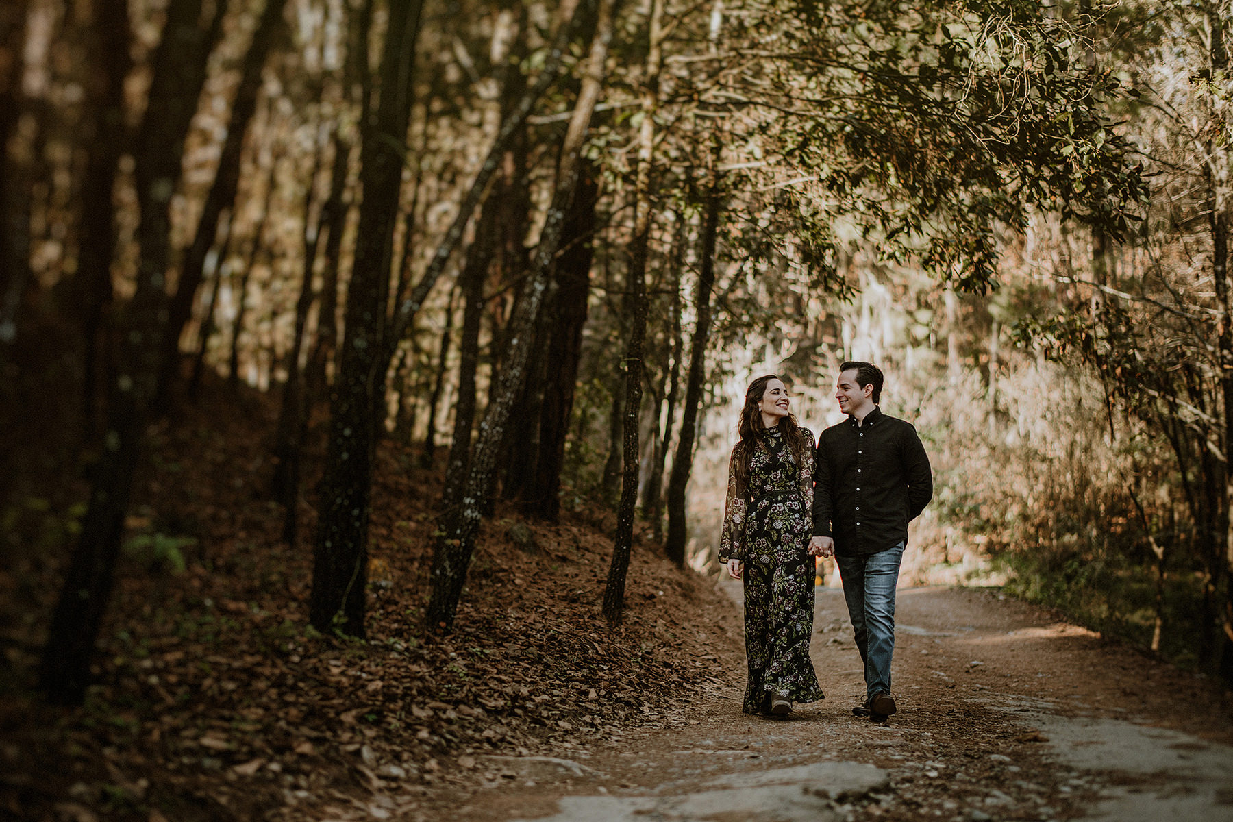 alternative engagement session in the woods