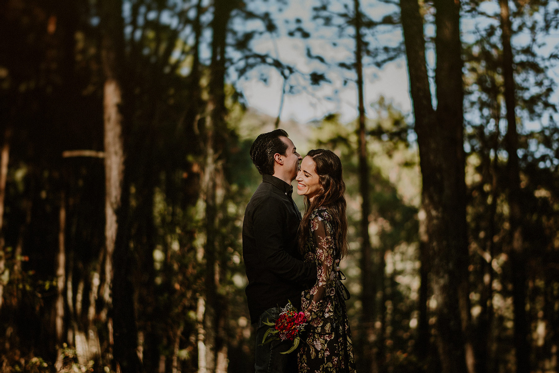engagement session in the woods