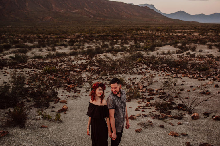 engagement session in the desert