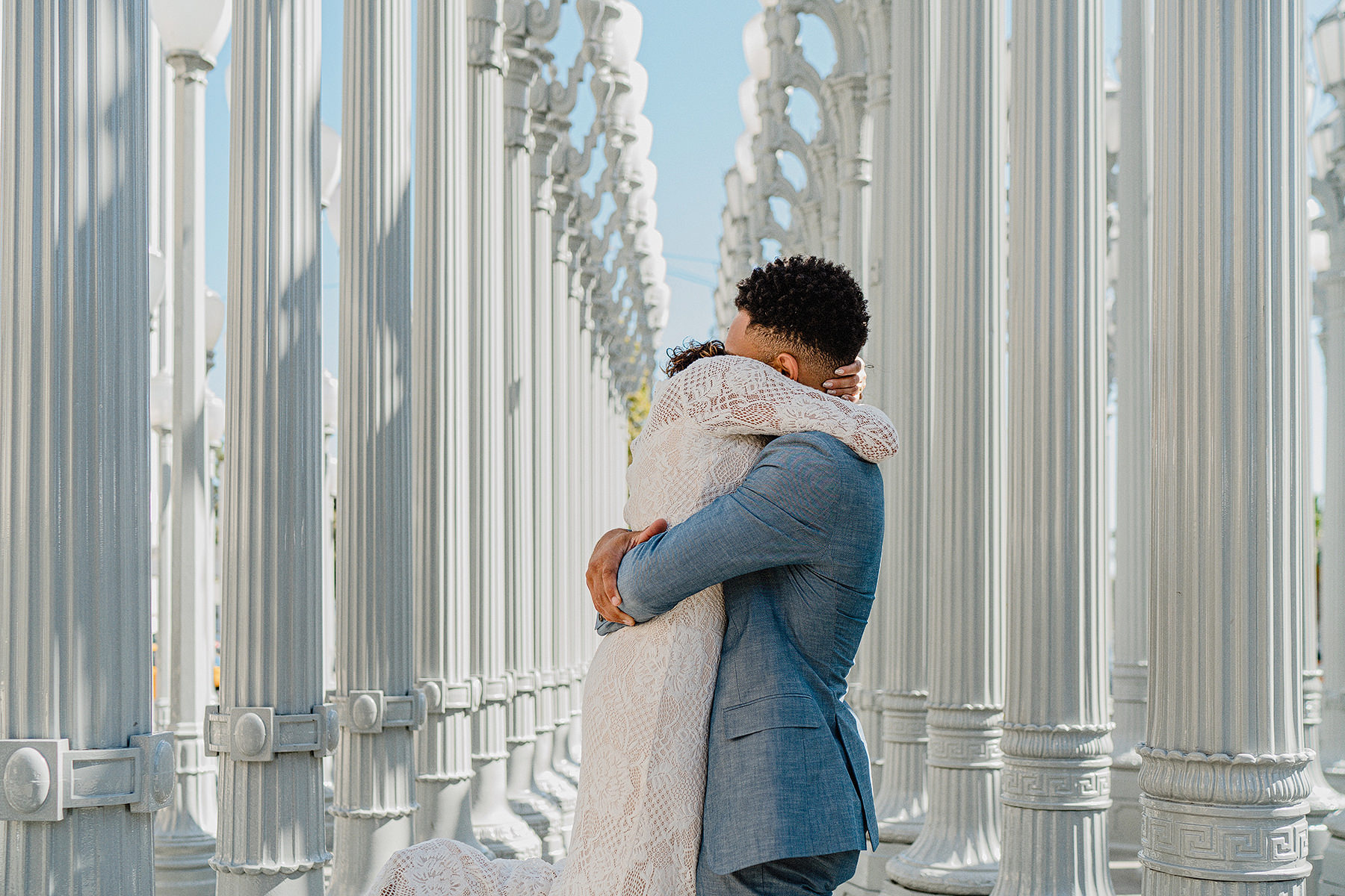 early morning griffith park observatory elopement