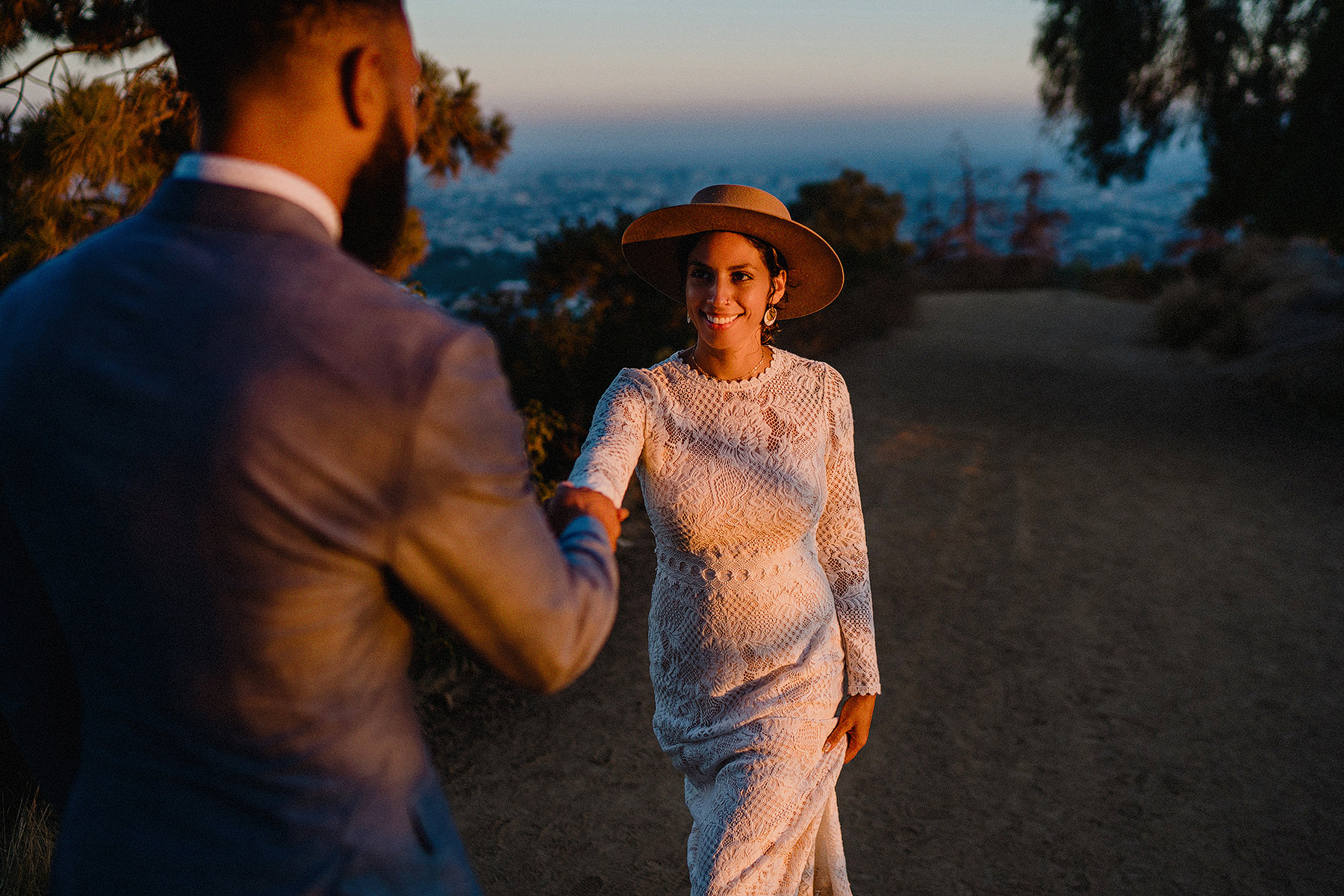 early morning los angeles elopement