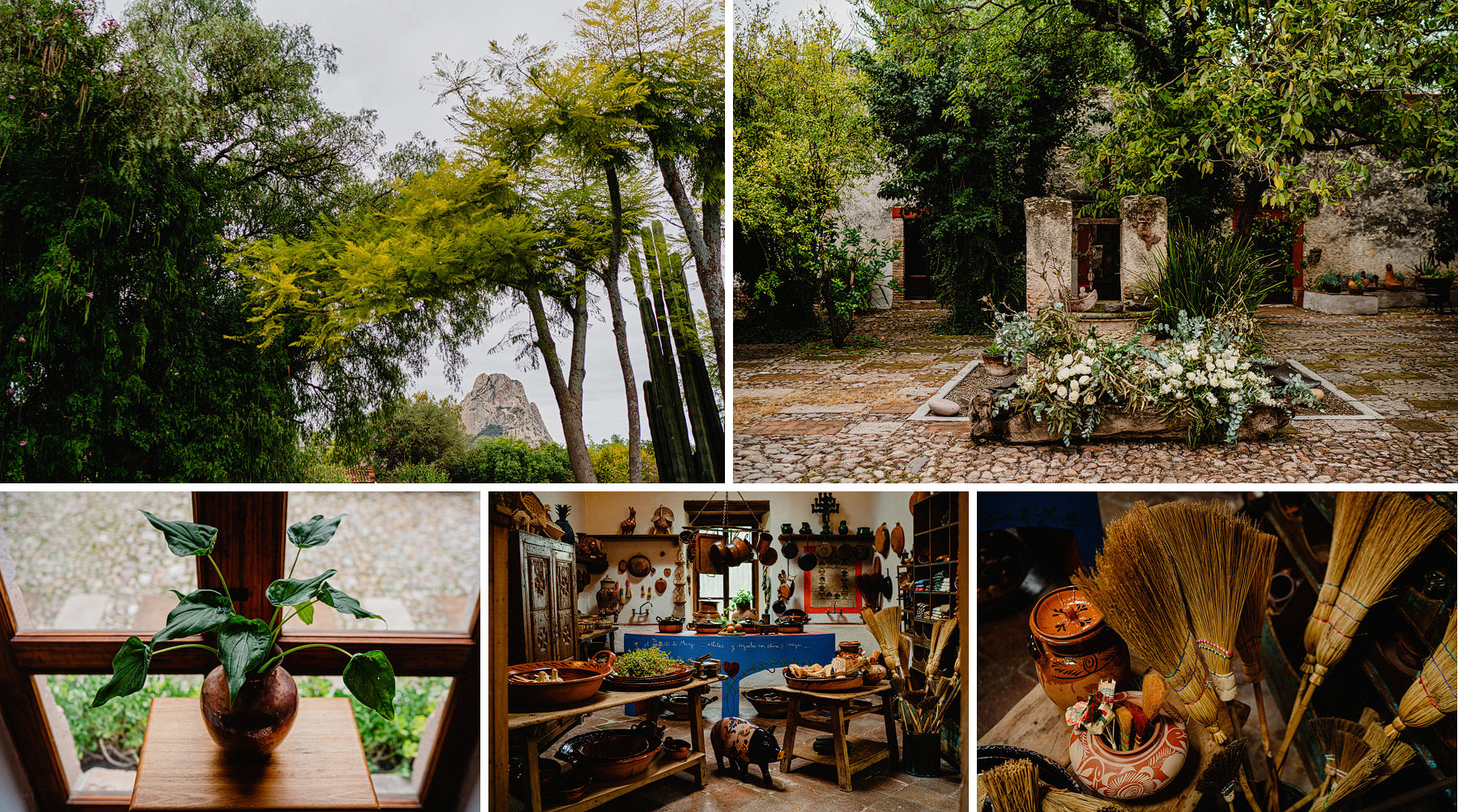bohemian mexico destination wedding at cuartel santa maria in peña de bernal