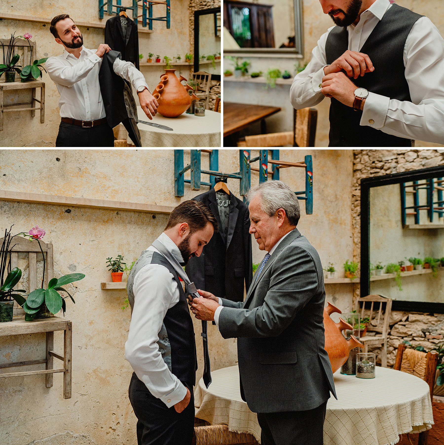 bohemian mexico destination wedding at cuartel santa maria in peña de bernal