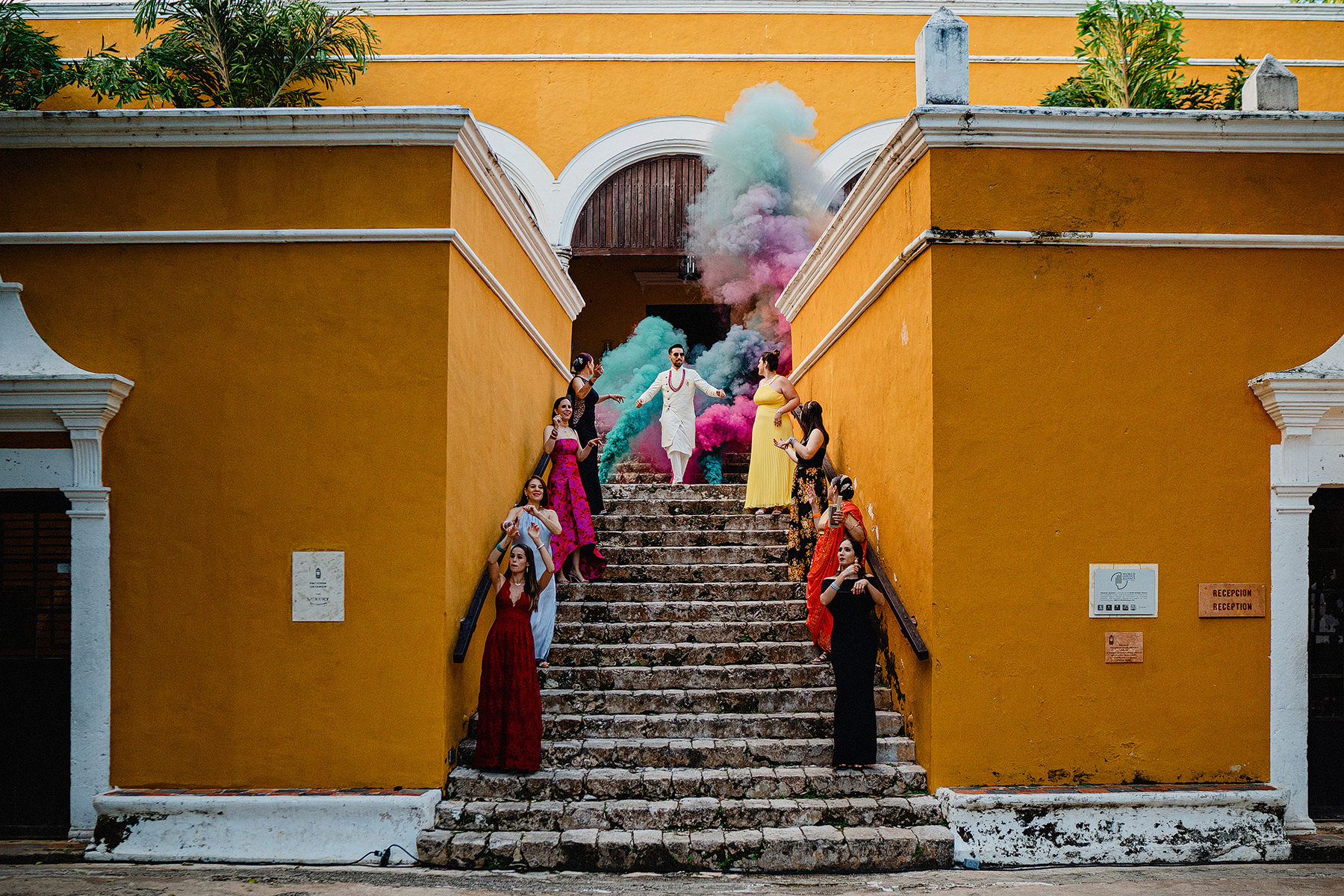 indian mexican wedding hacienda uayamon campeche