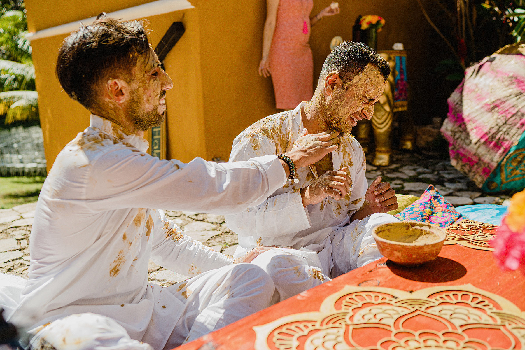 same-sex indian mexican destination wedding at hacienda uayamon in campeche
