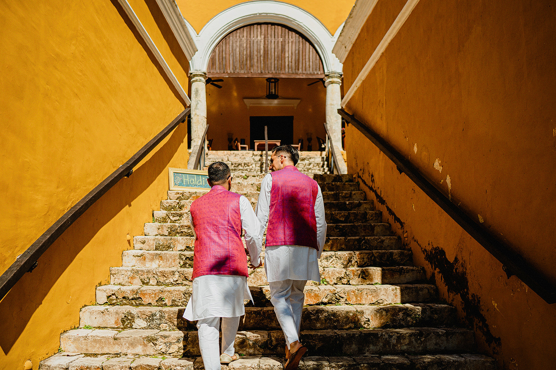 unique same-sex indian mexican destination wedding at hacienda uayamon in campeche