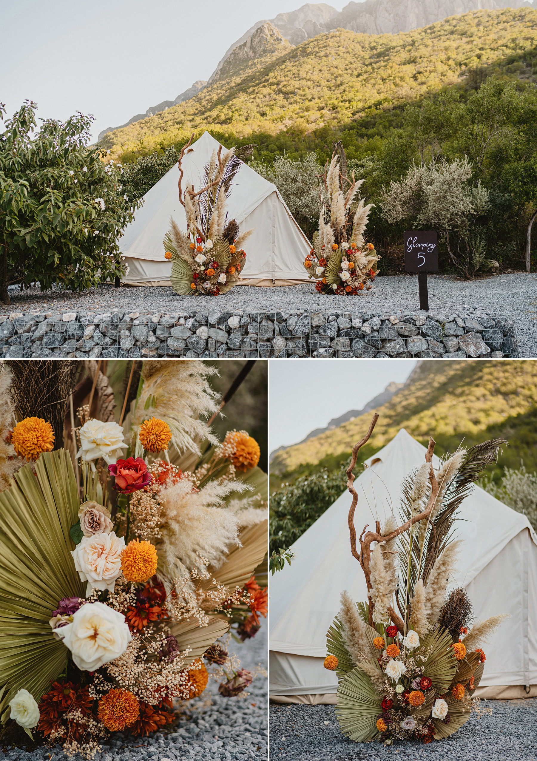 boda elopement con glamping en la posada en el potrero chico monterrey